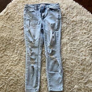 SO Light Blue Distressed Skinny Jeans